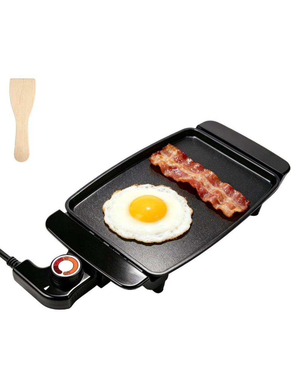 Compact 10-Inch Non-Stick Electric Griddle with Adjustable Thermostat - Perfect